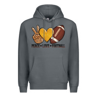 Rock peace love football Premium Hoodie - AdoDesignShop