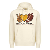 Sandshell peace love football Premium Hoodie - AdoDesignShop