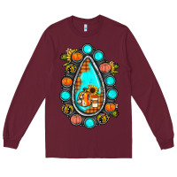 Burgundy gemstone pumpkin fall Long Sleeve Tee - JahusDesignShop