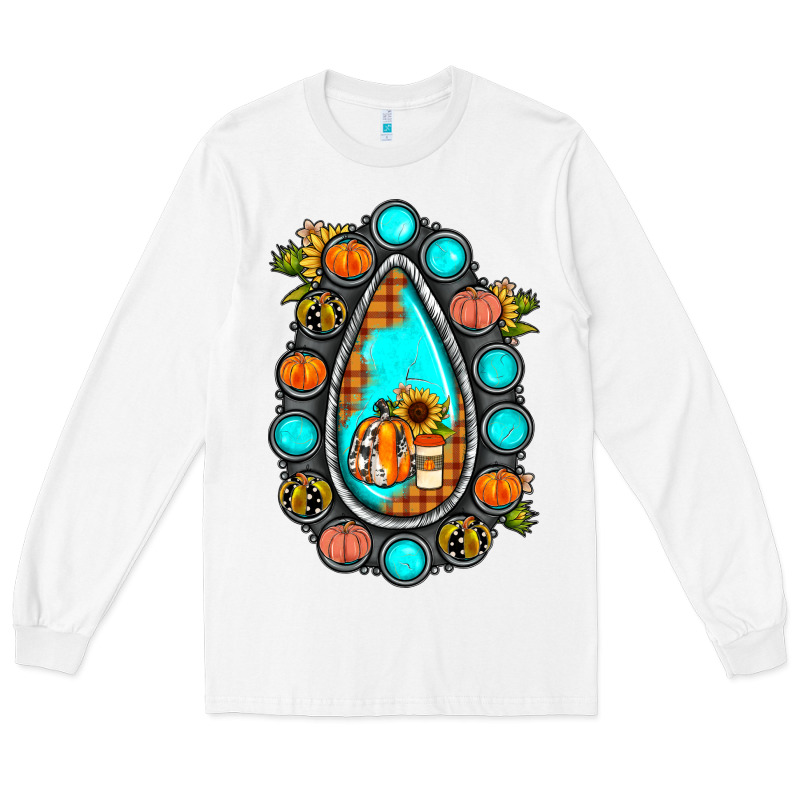 Gemstone Pumpkin Fall Long Sleeve Tee by JahusDesignShop | Teevron