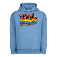 Pigment Pebble Blue Proud Mom leopard Urban Hoodie - NancyCooperArtShop