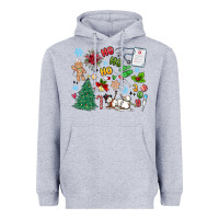 Heather Grey nurse christmas Heavyweight Hoodie - MaliasSmallBusiness