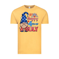 Vintage Mustard happy 4th of july gnome Vintage Tee - HRA Design Shop