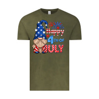Vintage Olive happy 4th of july gnome Vintage Tee - HRA Design Shop