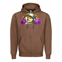 Chestnut dogecoin to the mars Zipper Hoodie - Jasminsmagicworld