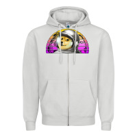 Dove Grey dogecoin to the mars Zipper Hoodie - Jasminsmagicworld