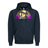 Navy dogecoin to the mars Zipper Hoodie - Jasminsmagicworld