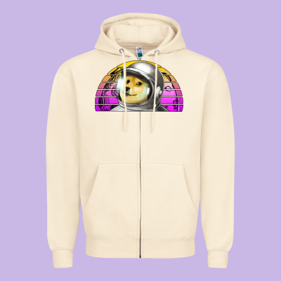 Dogecoin To The Mars Zipper Hoodie Designed By Jasminsmagicworld