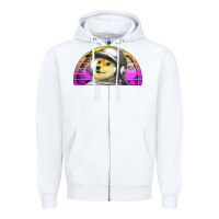 White dogecoin to the mars Zipper Hoodie - Jasminsmagicworld