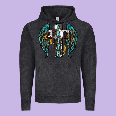 Western Wings Cross Vintage Hoodie Designed By Ranaportraitstore