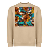 Mushroom sunflower horses seamless pattern Heavyweight Sweatshirt - HRA Design Shop