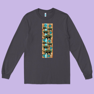 Dinosaur Ankylosaurus Pen Wrap Long Sleeve Tee Designed By Artiststas