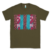 Army Green valentines day leopard rose glitter brush stoke Classic Tee - JahusDesignShop