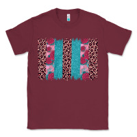 Burgundy valentines day leopard rose glitter brush stoke Classic Tee - JahusDesignShop