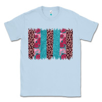 Dusty Blue valentines day leopard rose glitter brush stoke Classic Tee - JahusDesignShop