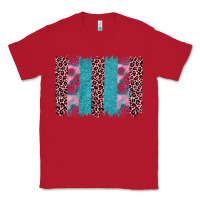 Red valentines day leopard rose glitter brush stoke Classic Tee - JahusDesignShop