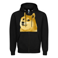 Black doge coin shiba dog Zipper Hoodie - Jasminsmagicworld