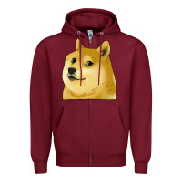 Burgundy doge coin shiba dog Zipper Hoodie - Jasminsmagicworld