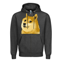 Charcoal Heather doge coin shiba dog Zipper Hoodie - Jasminsmagicworld