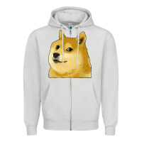 Dove Grey doge coin shiba dog Zipper Hoodie - Jasminsmagicworld