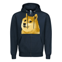 Navy doge coin shiba dog Zipper Hoodie - Jasminsmagicworld