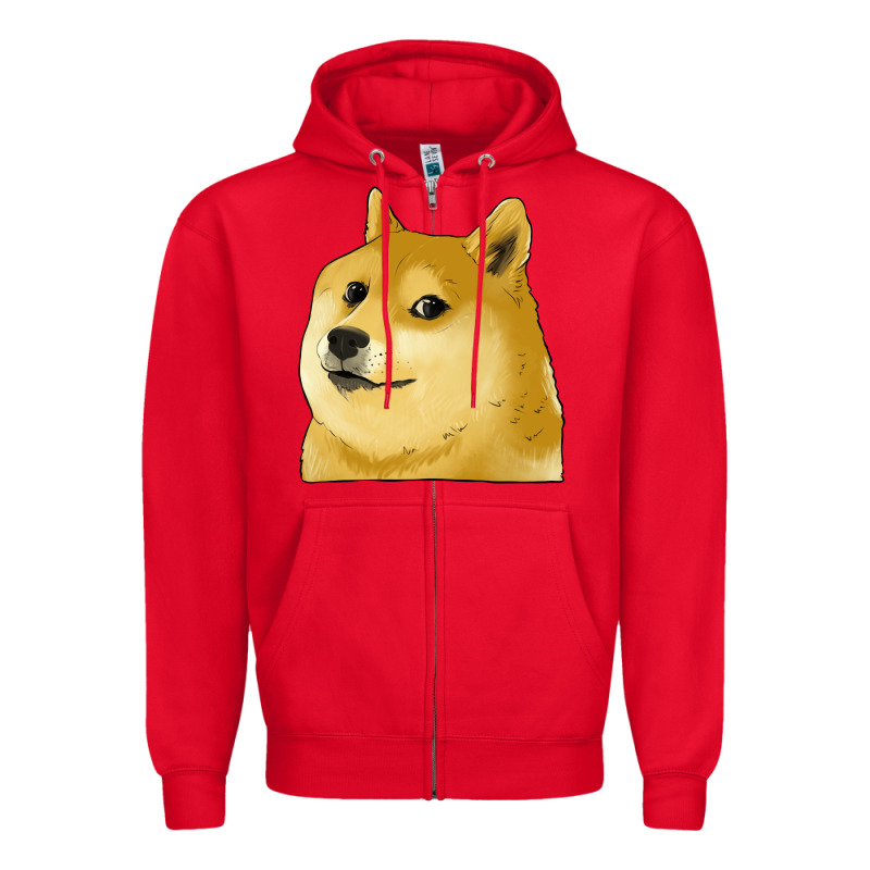 Doge Coin Shiba Dog Zipper Hoodie by Jasminsmagicworld | Teevron