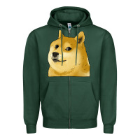Sports Green doge coin shiba dog Zipper Hoodie - Jasminsmagicworld