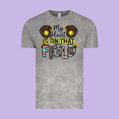 My Heart Is On That Field Vintage Tee Designed By Cowhidedigitalart