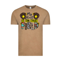 Vintage Coffee my heart is on that field Vintage Tee - CowhideDigitalArt