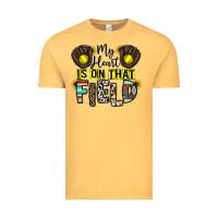 Vintage Mustard my heart is on that field Vintage Tee - CowhideDigitalArt