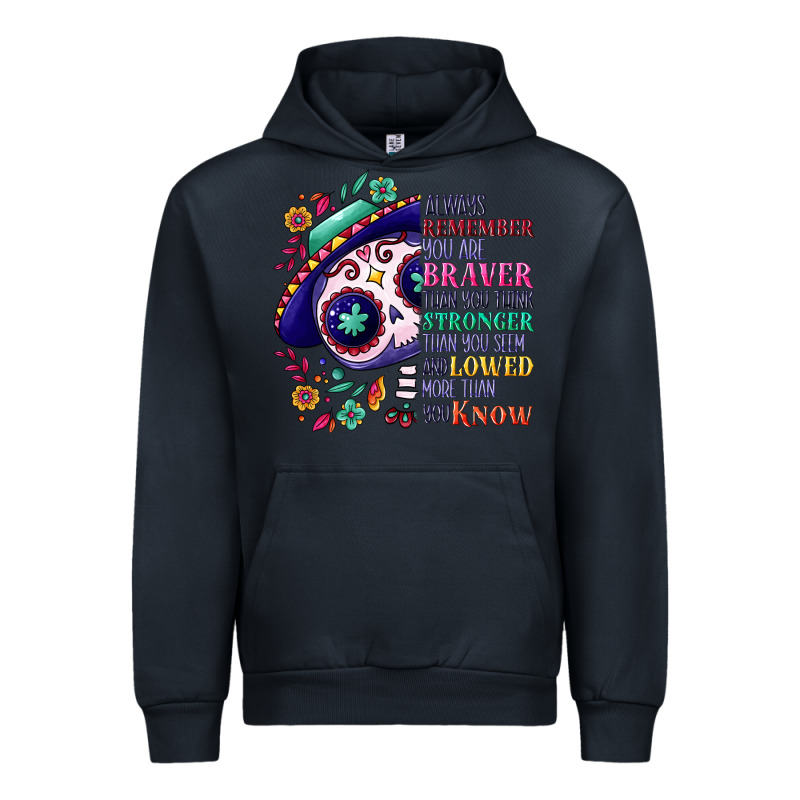 You Are Braver Than You Think Sugar Skull Urban Hoodie by NancyCooperArtShop | Teevron