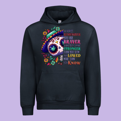 You Are Braver Than You Think Sugar Skull Urban Hoodie Designed By Nancycooperartshop