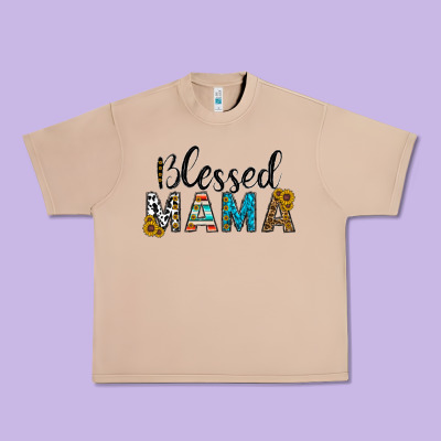 Blessed Mama Urban Heavy Tee Designed By Cowhidedigitalart