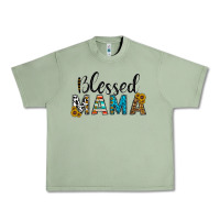 Oil Green blessed mama Urban Heavy Tee - CowhideDigitalArt