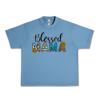 Pebble Blue blessed mama Urban Heavy Tee - CowhideDigitalArt