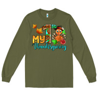 Army Green my first thanksgiving with turkey Long Sleeve Tee - AdoDesignShop