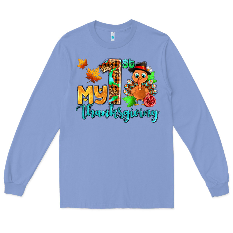 My First Thanksgiving With Turkey Long Sleeve Tee by AdoDesignShop | Teevron