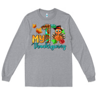 Heather Grey my first thanksgiving with turkey Long Sleeve Tee - AdoDesignShop