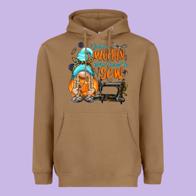 Just A Woman Who Loves To Sew Heavyweight Hoodie Designed By Nancycooperartshop