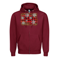 Burgundy snowflake background Zipper Hoodie - BarkalooDesign