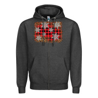 Charcoal Heather snowflake background Zipper Hoodie - BarkalooDesign