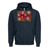 Navy snowflake background Zipper Hoodie - BarkalooDesign