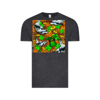 Vintage Black St patricks  duck with leprechaun hat  seamless Vintage Tee - FaDigitalArtStudio