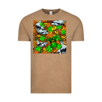 Vintage Coffee St patricks  duck with leprechaun hat  seamless Vintage Tee - FaDigitalArtStudio