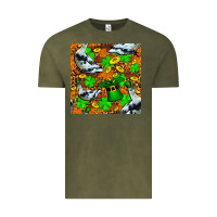 Vintage Olive St patricks  duck with leprechaun hat  seamless Vintage Tee - FaDigitalArtStudio