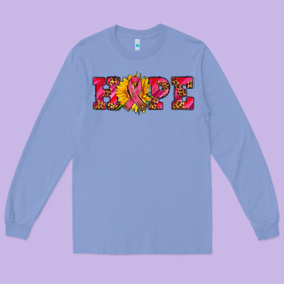 Hope Sunflower And Ribbon Long Sleeve Tee Designed By Adodesignshop