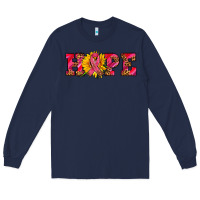 Navy hope sunflower and ribbon Long Sleeve Tee - AdoDesignShop
