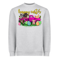 Heather Grey happy easter truck with farm animal Heavyweight Sweatshirt - Neo Western