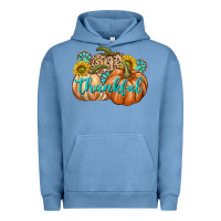 Pigment Pebble Blue Thankful Urban Hoodie - texasbilliewilder