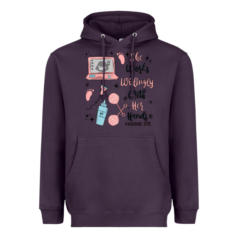 She Works Willingly With Her Hands Heavyweight Hoodie by MaliasSmallBusiness | Teevron